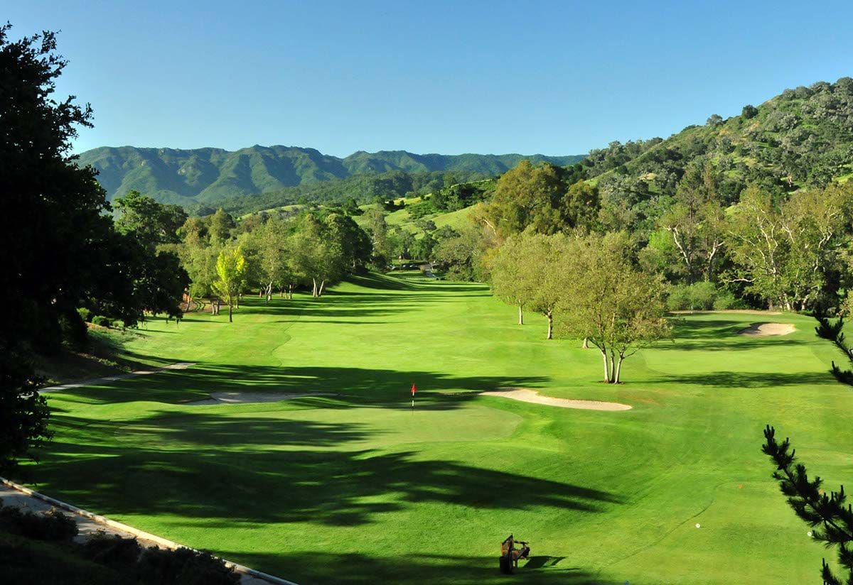 golf course view from a hill