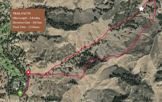 map view of a hiking trail