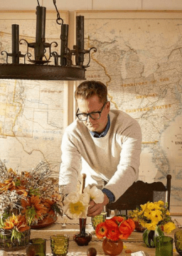 Nathan Turner doing flower arrangements