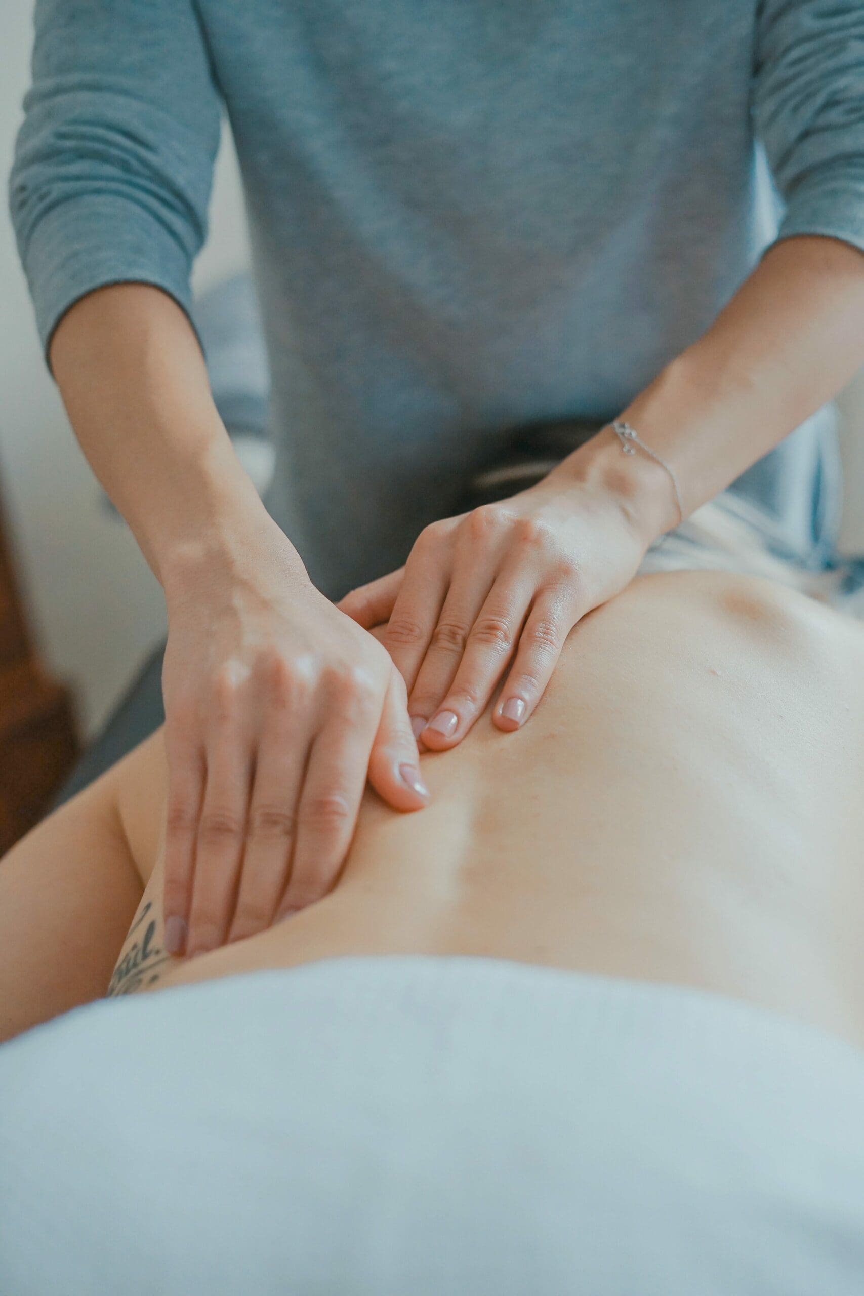person getting a back massage