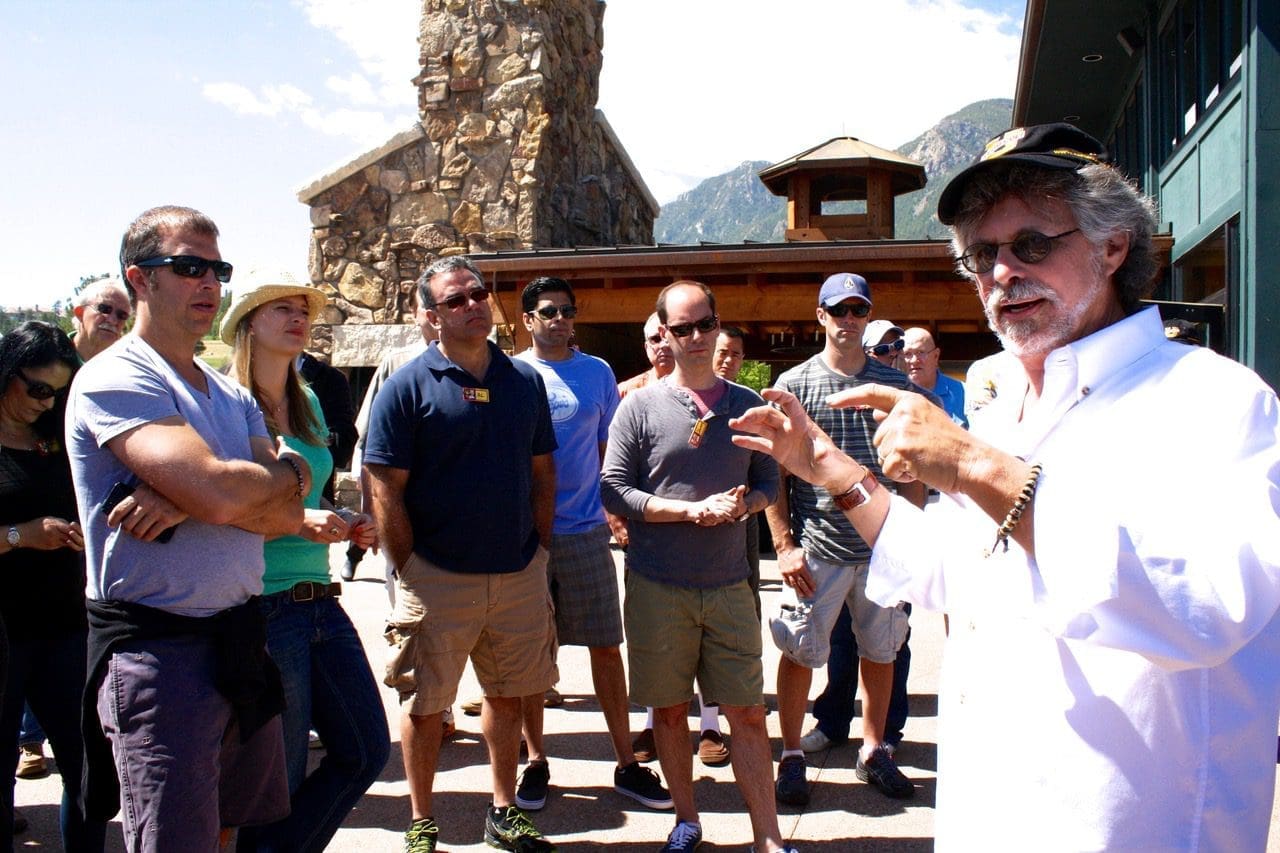 Steven Raichlen with a group of people